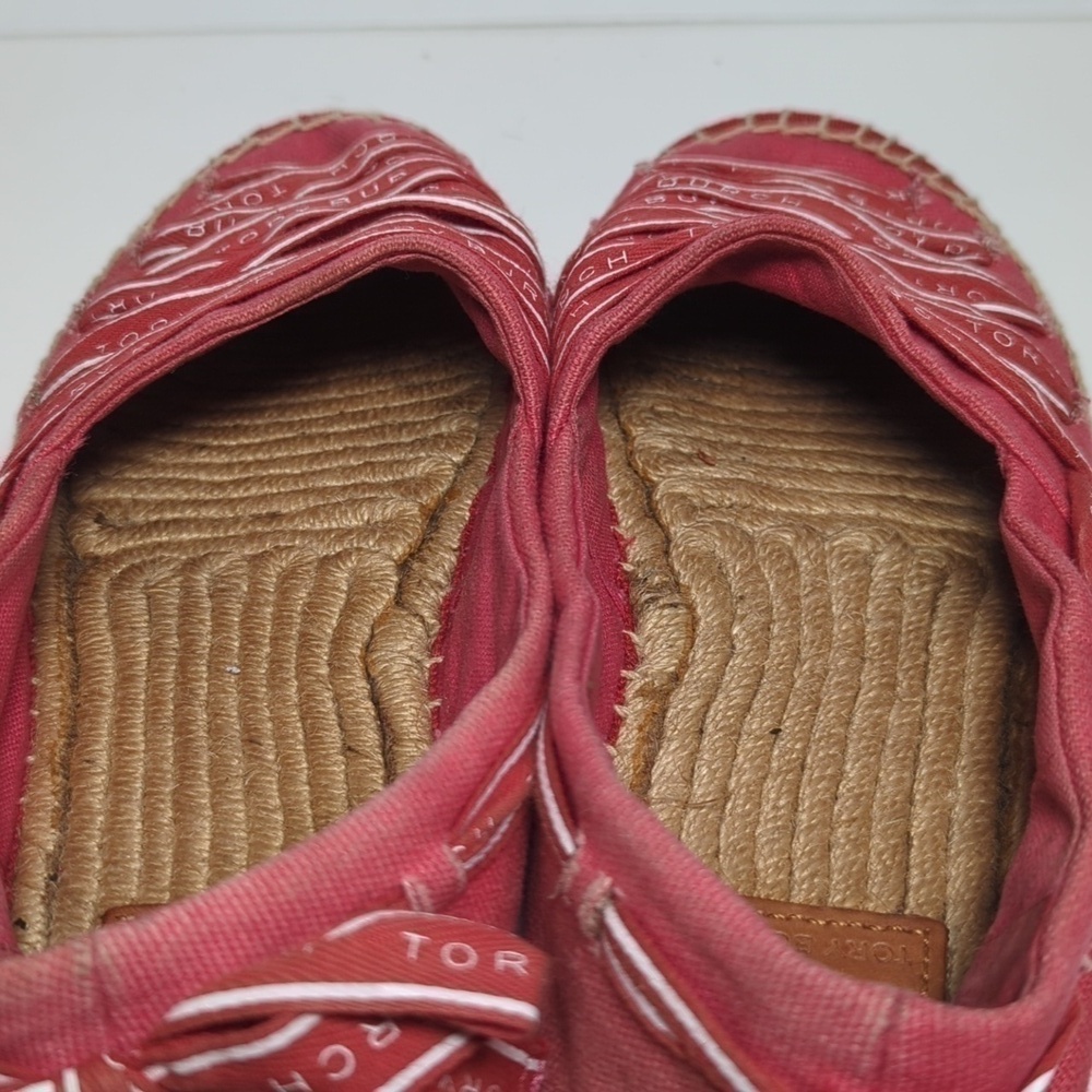 Tory Burch Azalea Logo grosgrain Espadrille flat shoes women's size 7 - Picture 8 of 16